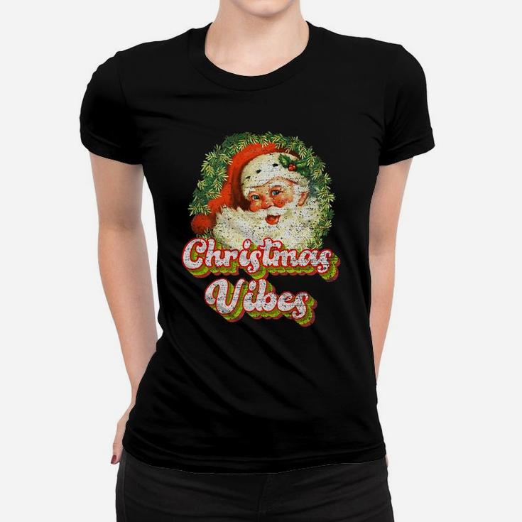 Vintage Santa Claus St Nicholas Christmas Vibes Nostalgic Women T-shirt