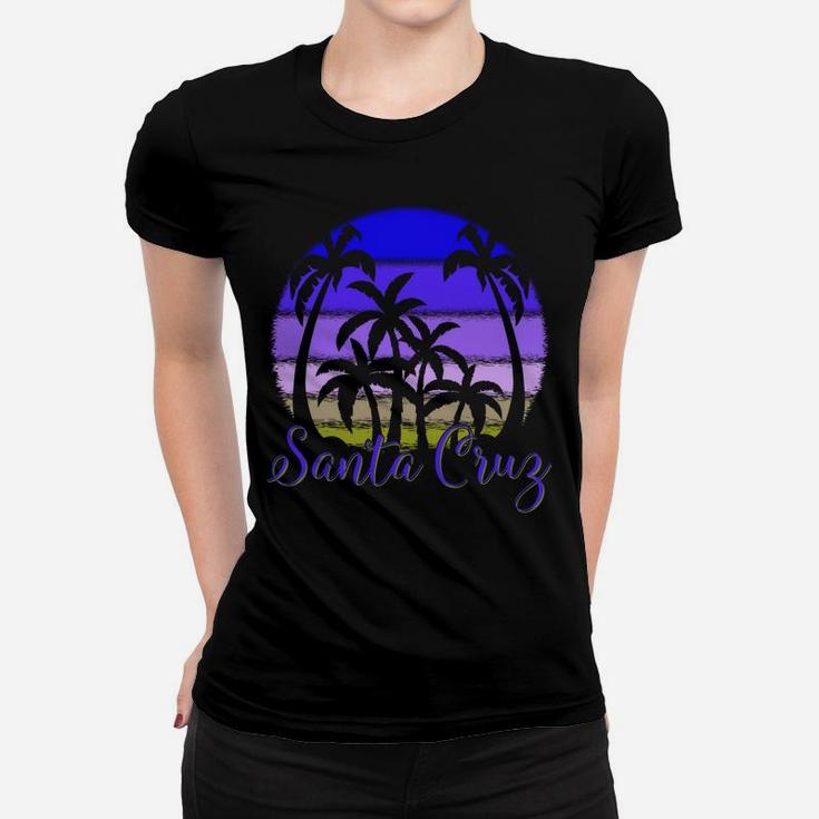 Vintage Santa Cruz Beach California Cal Cali Sunset Retro Women T-shirt