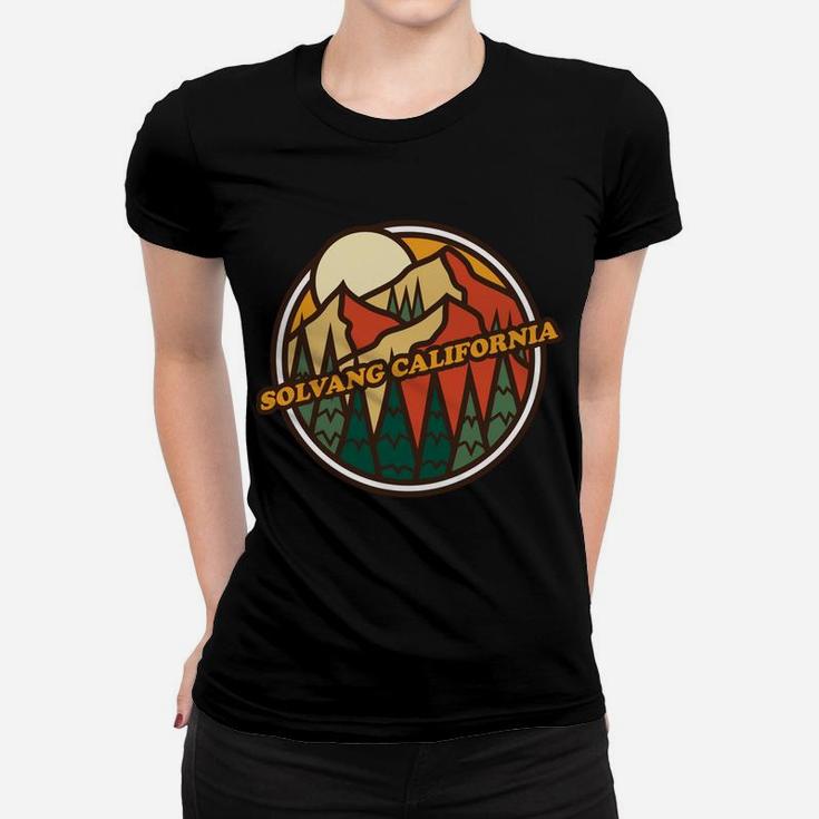 Vintage Solvang, California Mountain Hiking Souvenir Print Women T-shirt