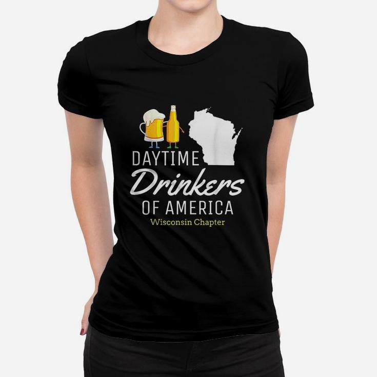 Wisconsin Day Drinking Funny Beer Drinking Gift Women T-shirt