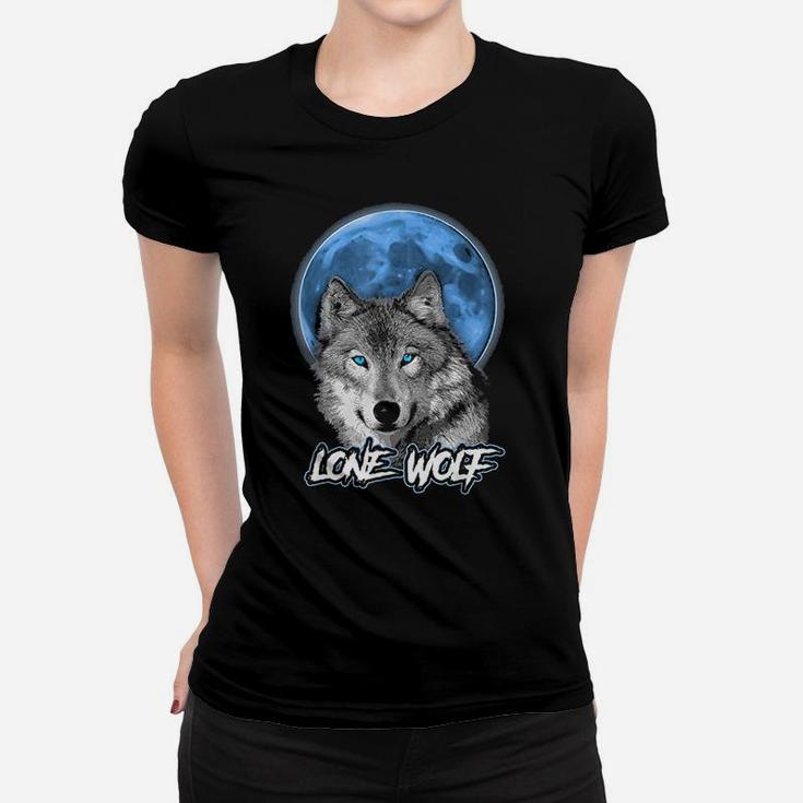 Wolf And Moon Women T-shirt