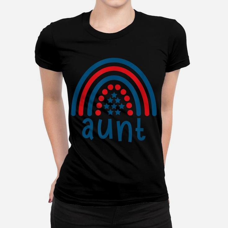 Women Aunt With Boho Rainbow 4Th July Design Funny Gift Women T-shirt