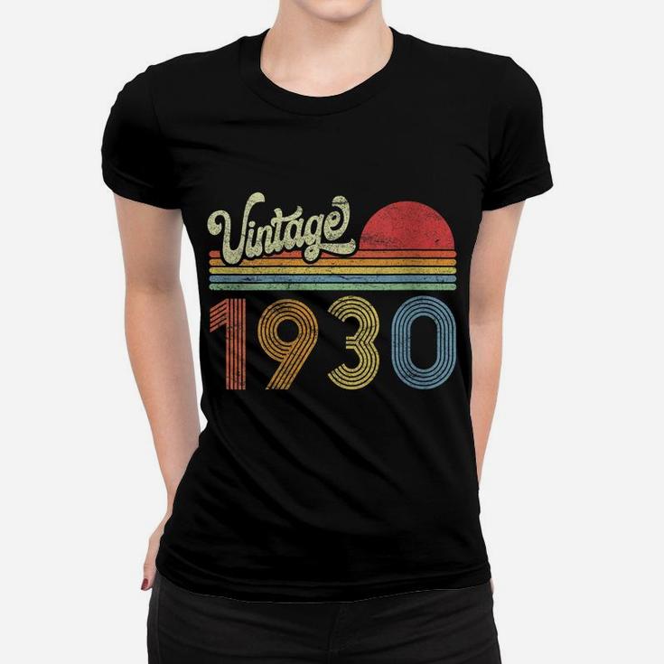 Womens 1930 Birthday Gift Vintage Born Made 1930 Retro Sunset Women T-shirt