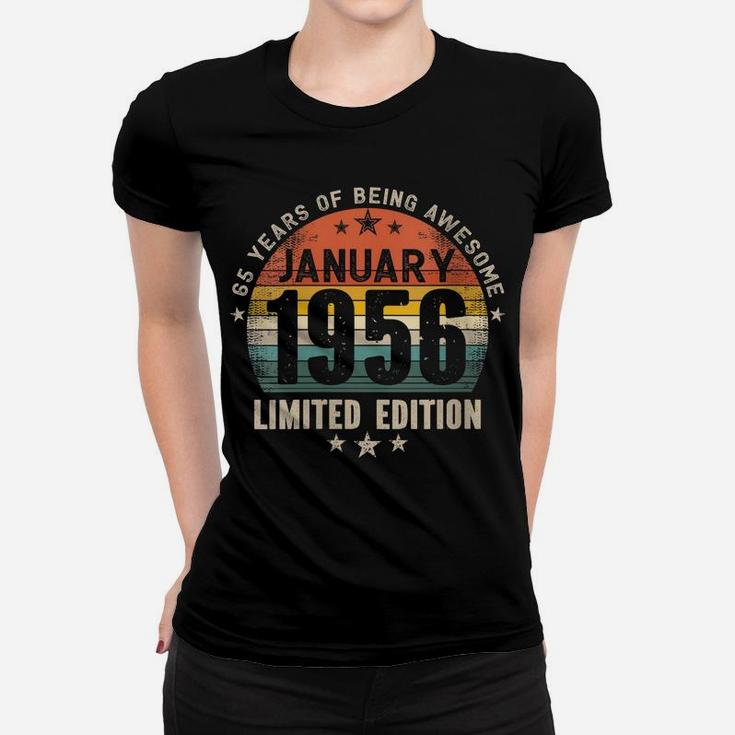 Womens 65 Years Old Made In January 1956 Vintage 65Th Birthday Women T-shirt