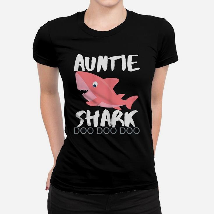 Womens Auntie Shark Shirt New Years Gift Idea For Sister Aunt Her Women T-shirt