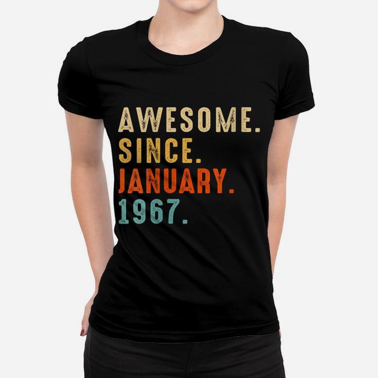 Womens Awesome Since January 1967 55Th Birthday Gift 55 Year Old Women T-shirt