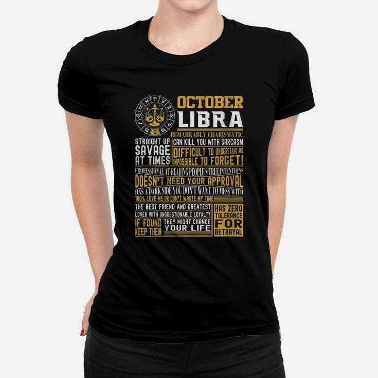 Womens Best Born In October Libra Zodiac Sign T Shirts Men, Women Women T-shirt