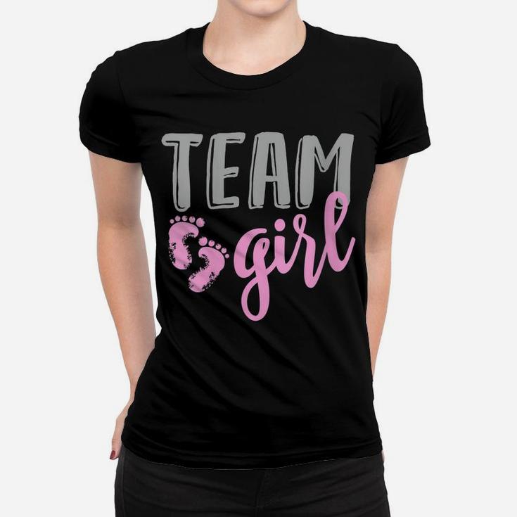 Womens Cute Team Girl Gender Reveal Baby Shower Women T-shirt
