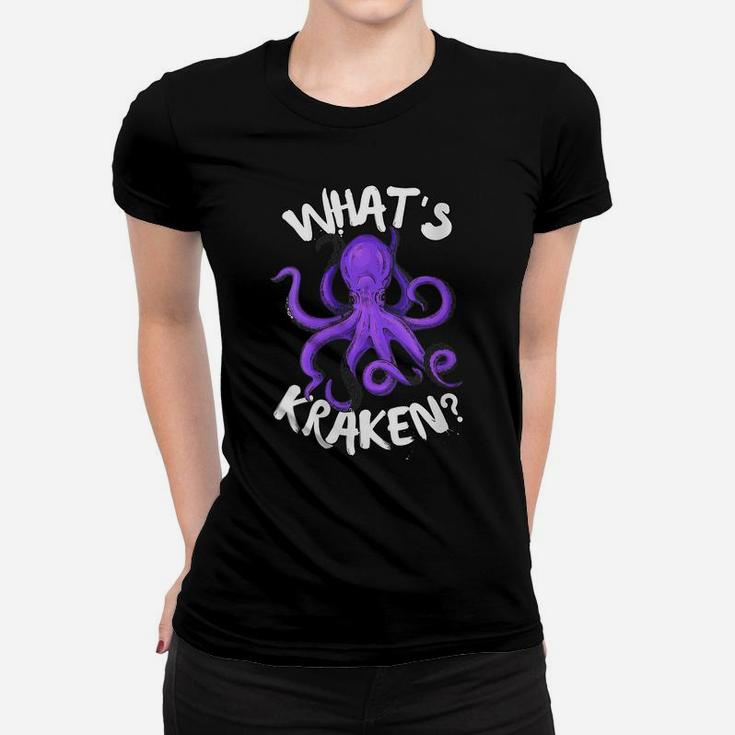 Womens Funny Giant Octopus What's Kraken Sea Ocean Monster Graphic Women T-shirt