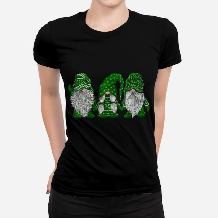 Womens Hanging With Green Gnomies Santa Gnome Christmas Costume Women T-shirt