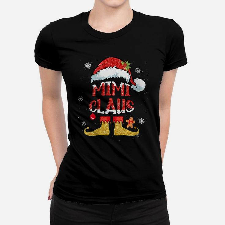 Womens Mimi Claus Christmas Santa Hat Family Group Matching Pajama Women T-shirt
