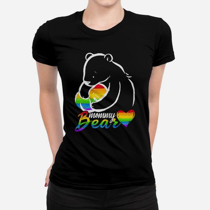 Womens Mommy Bear Rainbow Flag Gay Pride Proud Mom Lgbt Tshirt Gift Women T-shirt