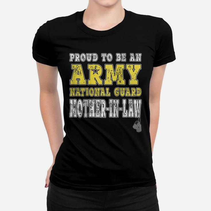 Womens Proud Army National Guard Mother-In-Law Military Mom-In-Law Raglan Baseball Tee Women T-shirt
