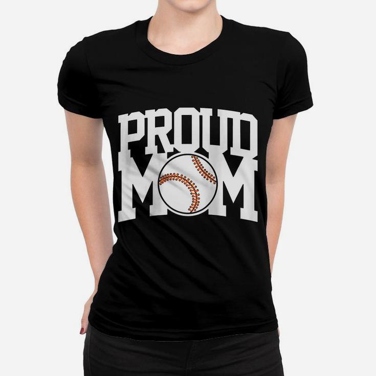 Womens Proud Baseball Mom | Baseball Game | T-Ball | Baseball Fan Raglan Baseball Tee Women T-shirt