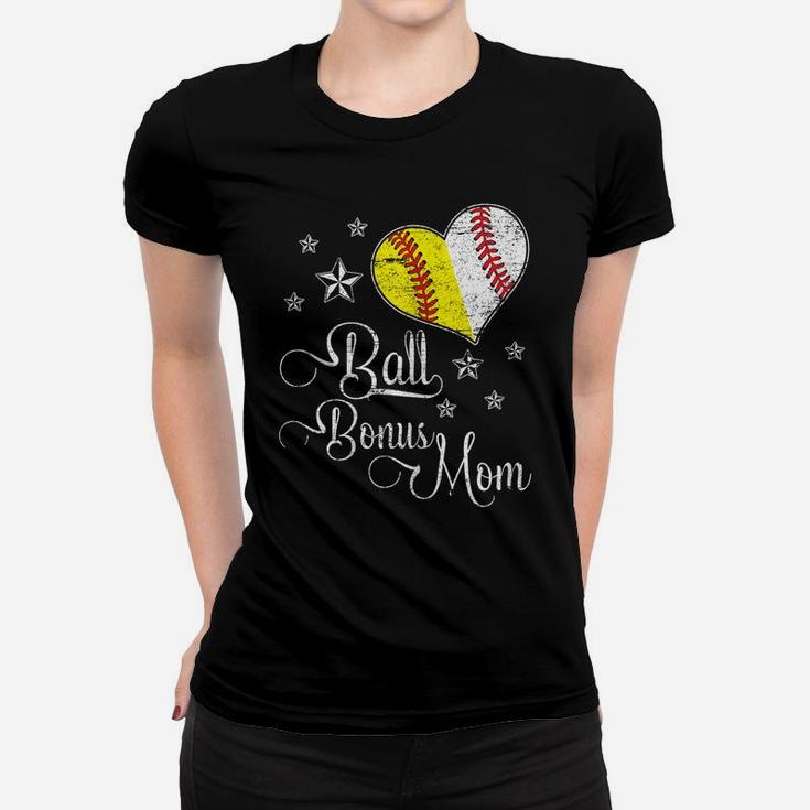 Womens Proud Baseball Softball Bonus Mom Ball Mother's Day Tshirt Women T-shirt