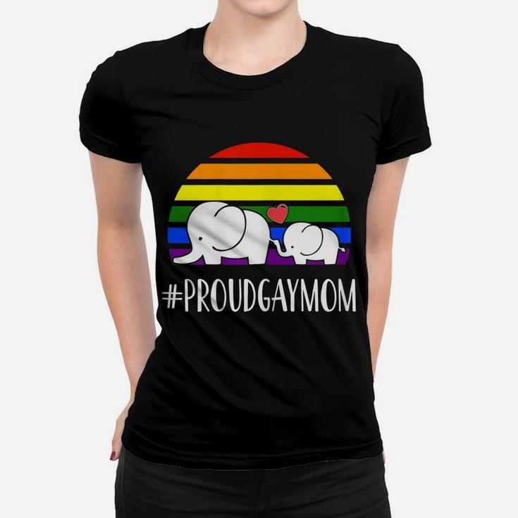 Womens Proud Gay Mom Love Rainbow Flag Lgbt Pride Gifts Women T-shirt