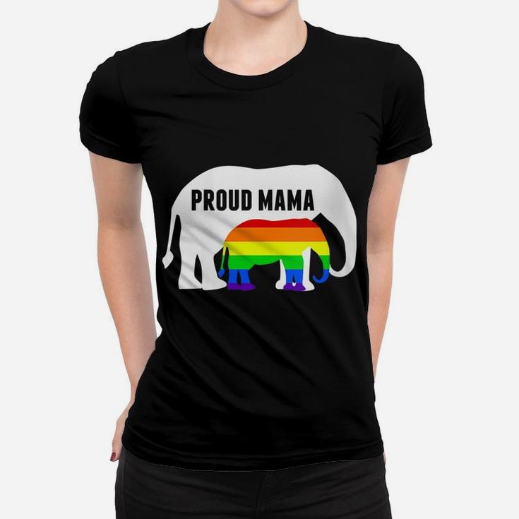 Womens Proud Lgbt Mama - Lgbtq Elephant Gay Pride Mom Women T-shirt