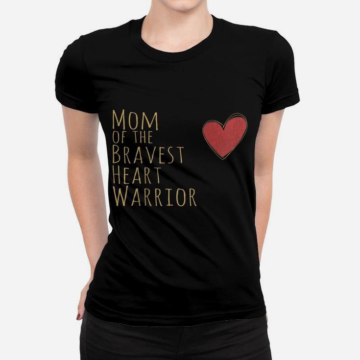 Womens Proud Mom Of Bravest Heart Warrior Chd Awareness Congenital Raglan Baseball Tee Women T-shirt