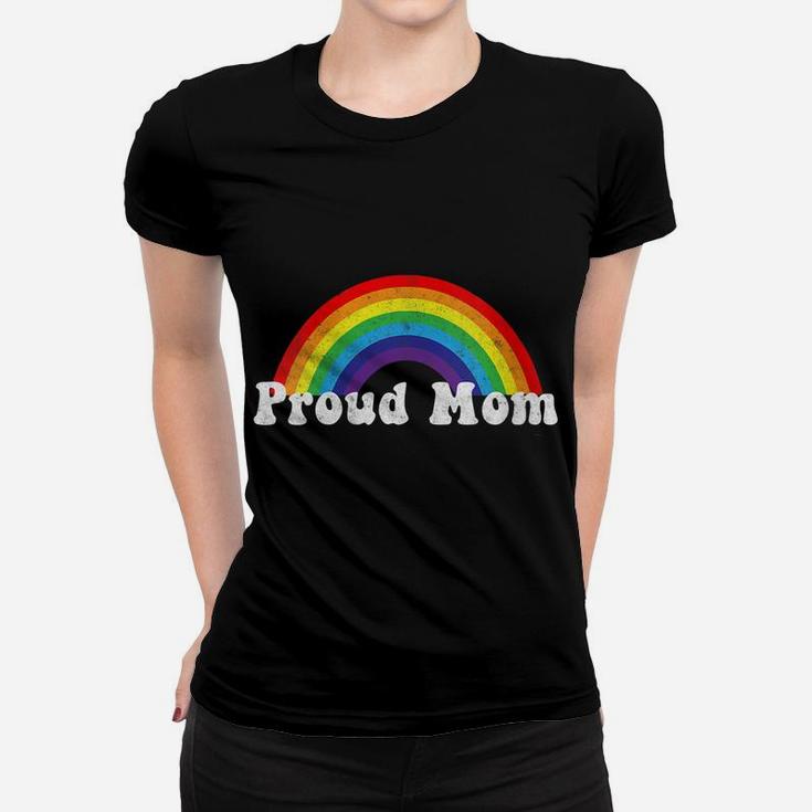 Womens Proud Mom Pride Shirt Gay Lgbt Day Month Parade Rainbow Women T-shirt