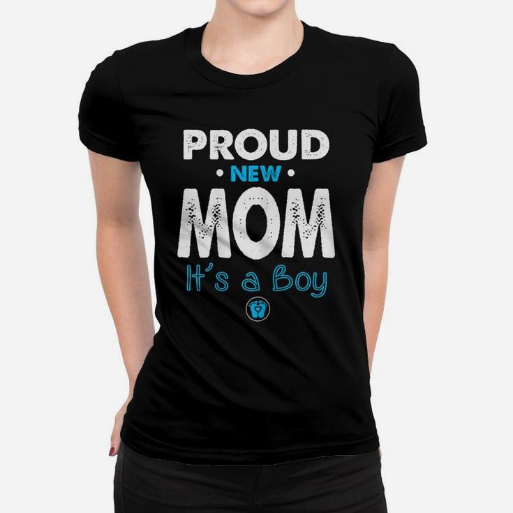 Womens Proud New Mom Its A Boy Baby Vintage Gift For Mothers Day Women T-shirt