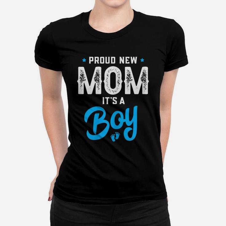 Womens Proud New Mom Its A Boy Promoted To Mommy Gender Reveal Gift Women T-shirt