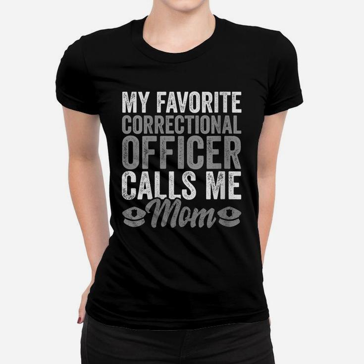 Womens Proud Police Mom Apparel Correctional Officer Son Women T-shirt