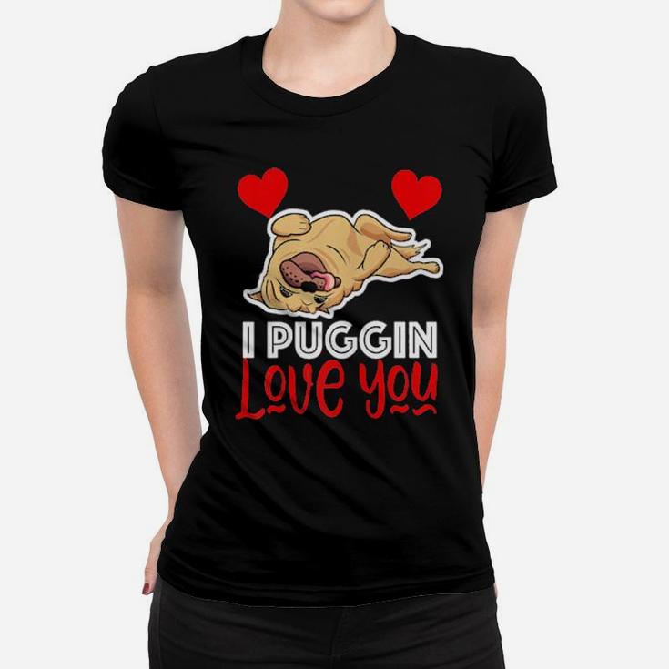 Womens Pug Valentines Pugs And Kisses Women T-shirt