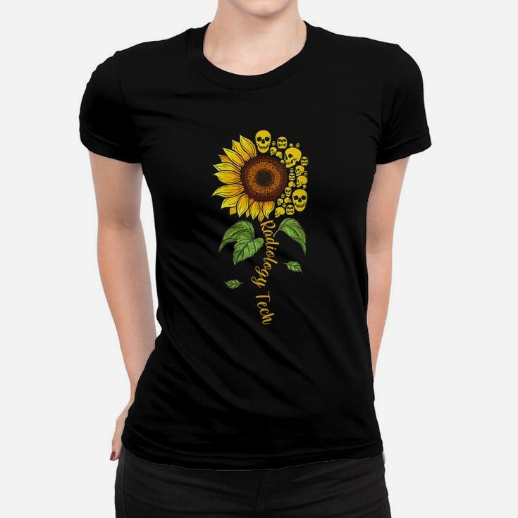 Womens Radiology Tech - Radiographer Rad Tech Sunflower Skull Gift Women T-shirt