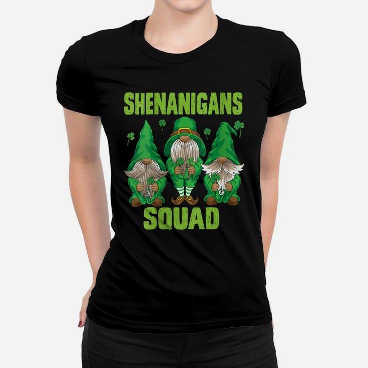 Womens Shenanigans Squad Three Lucky Gnome Shamrock St Patrick Day Women T-shirt