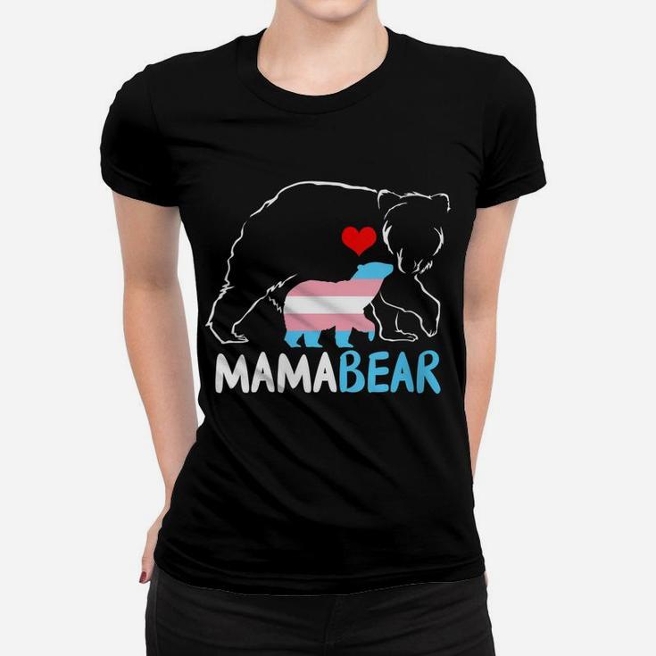 Womens Trans Mama Bear Proud Mom Rainbow Transgender Mother's Day Women T-shirt