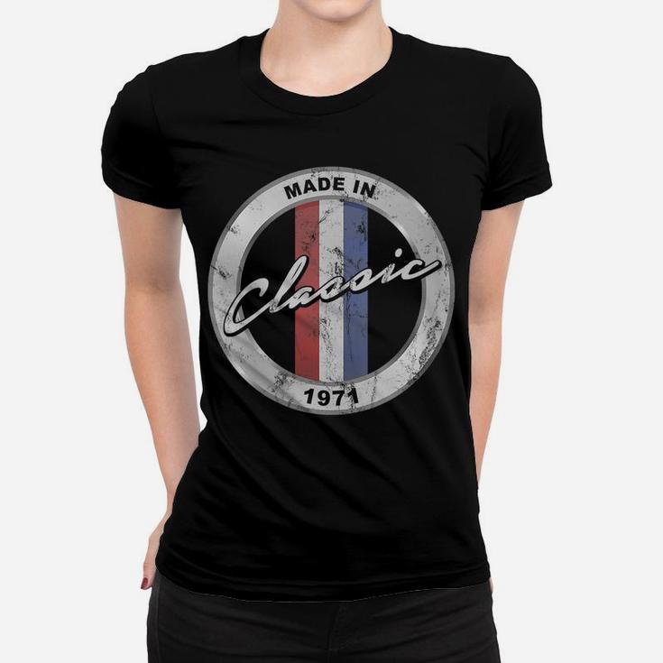 Womens Vintage Hot Rod Made In 1971 Classic 50Th Birthday Women T-shirt