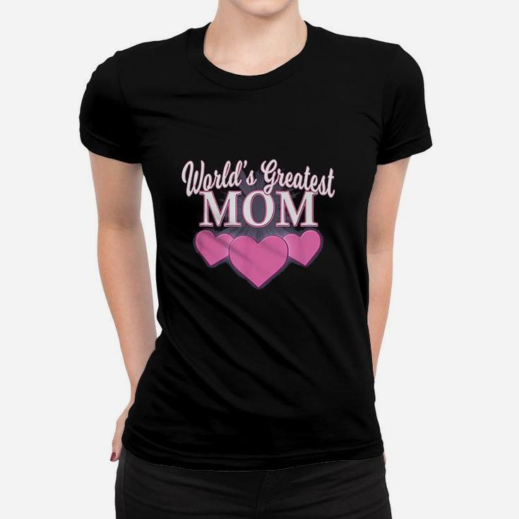 Worlds Greatest Mom Mothers Day Triple Heart Women T-shirt