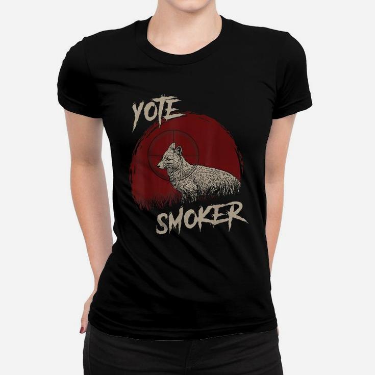 Yote Smoker Coyote Wolf Hunting Hunters Gift Women T-shirt