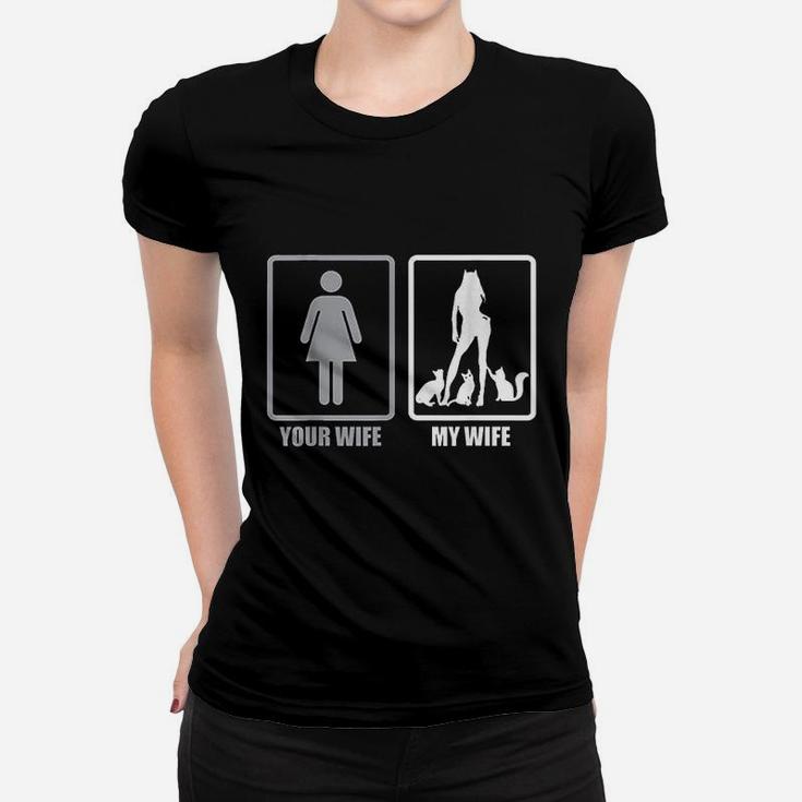 Your Wife My Wife Loves Cats I Married A Cat Lady Women T-shirt