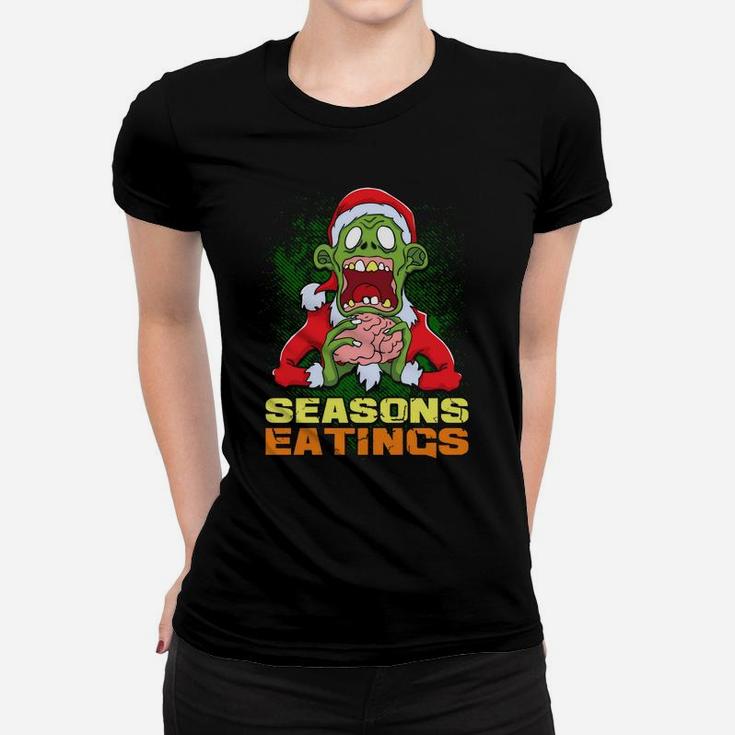 Zombie Santa Claus Seasons Eatings Funny Christmas Zombies Sweatshirt Women T-shirt