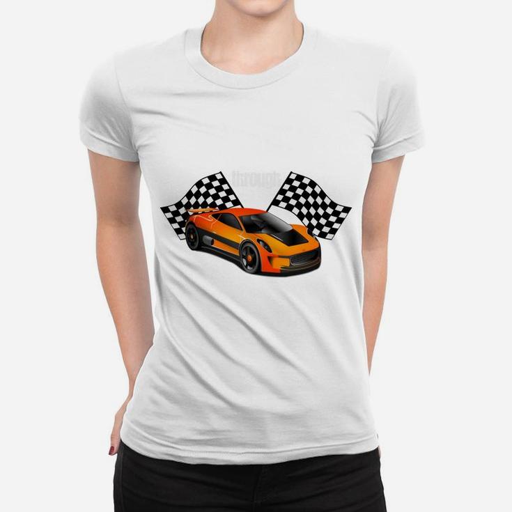 100 Days Of School Racing Race Car Boys Teacher Student Women T-shirt