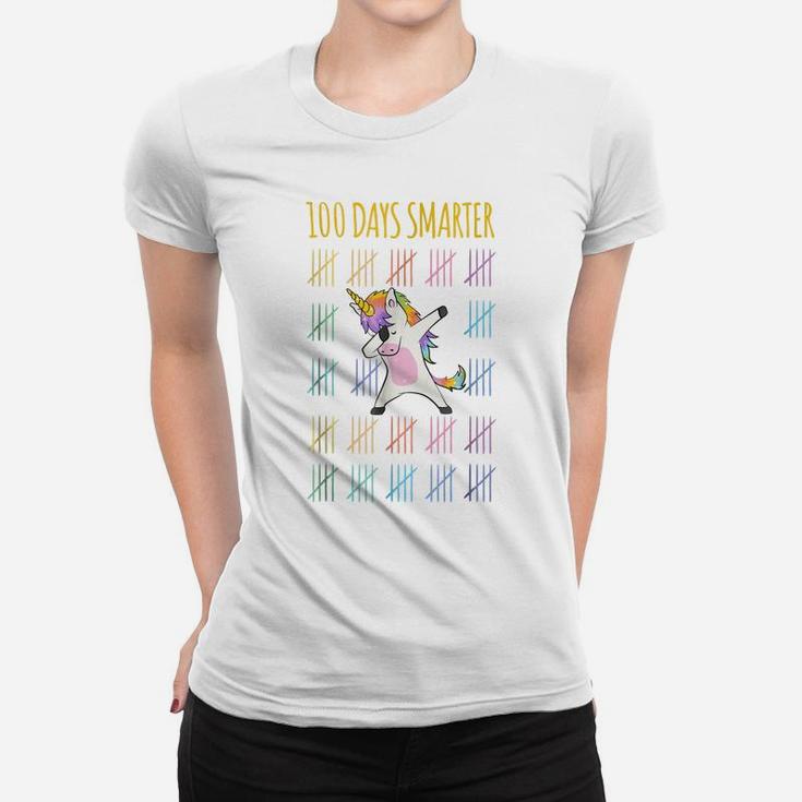 100 Days Of School Unicorn 100 Days Smarter T Shirt Teacher Women T-shirt