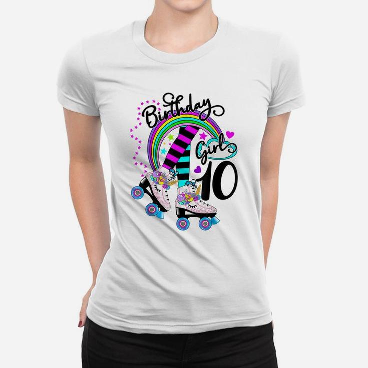 10Th Unicorn Roller Skate Birthday Party For Girls Shirt Women T-shirt