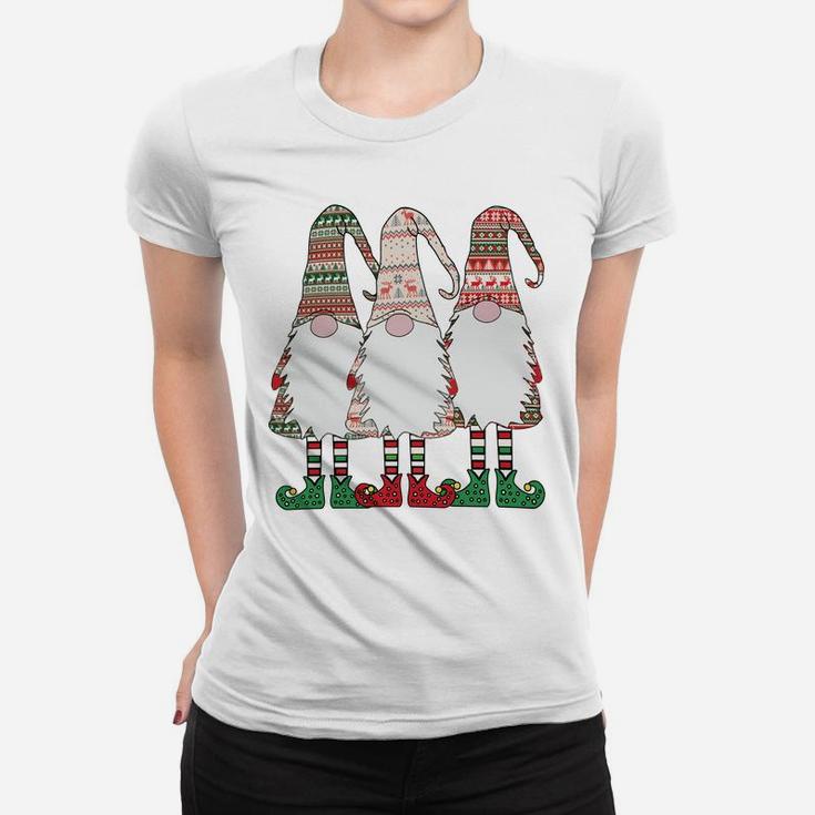 3 Nordic Gnomes Winter Christmas Swedish Tomte Nisse Sweatshirt Women T-shirt