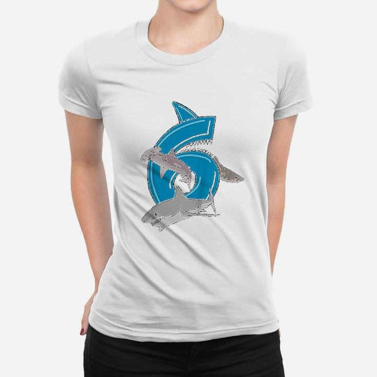 6Th Birthday Great White Shark Women T-shirt