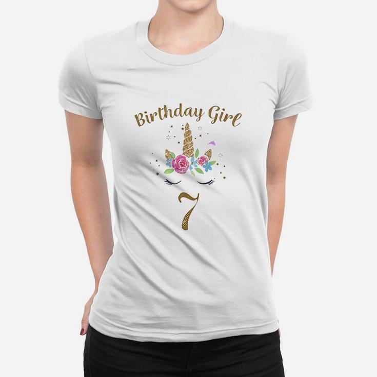 7Th Birthday Girl Unicorn Women T-shirt