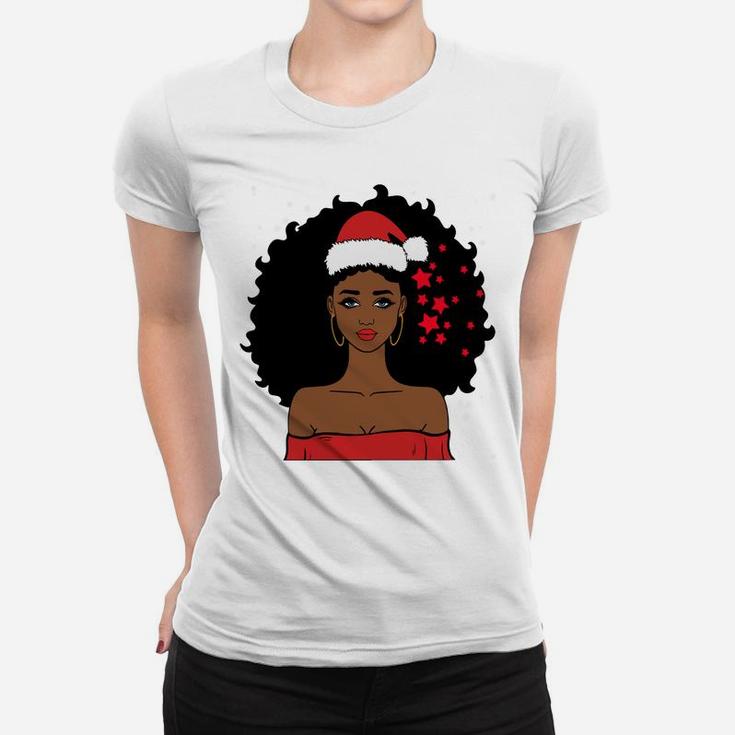 African American Christmas Santa Claus Sweatshirt Women T-shirt