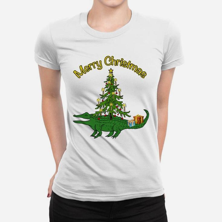 Alligator Gator With Xmas Tree Gifts Holiday Merry Christmas Sweatshirt Women T-shirt