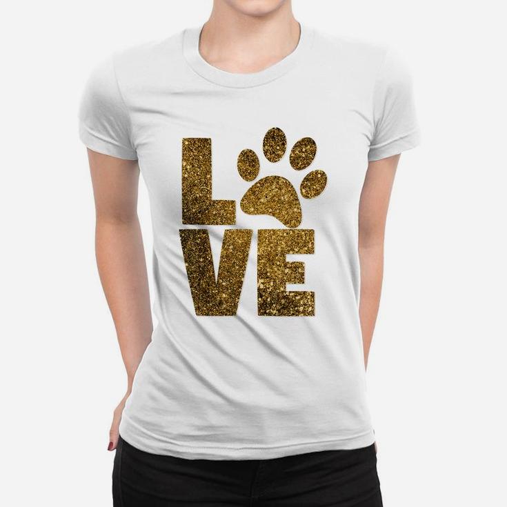 Animal Lover Dog Cat Paw, Pet Rescue Love Best Friend Gift Women T-shirt