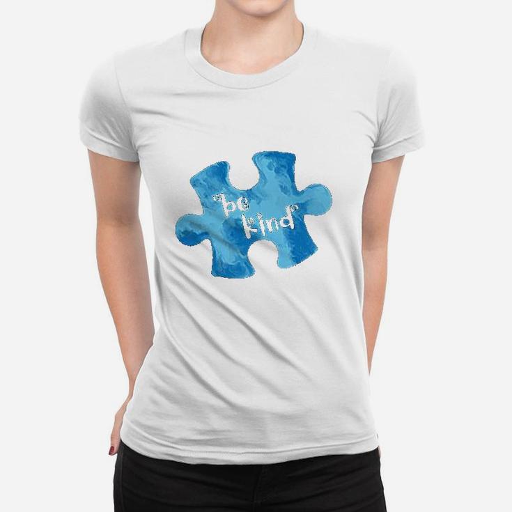 Awareness Be Kind Blue Puzzle Piece Women T-shirt