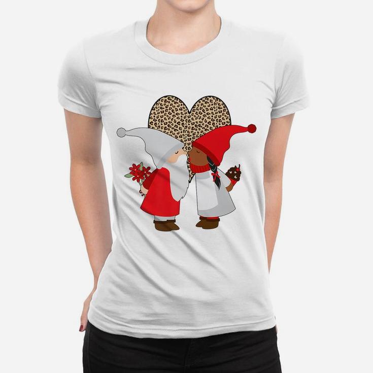 Biracial Couples Gift Valentines Ethnic Gnome Mixed Leopard Women T-shirt