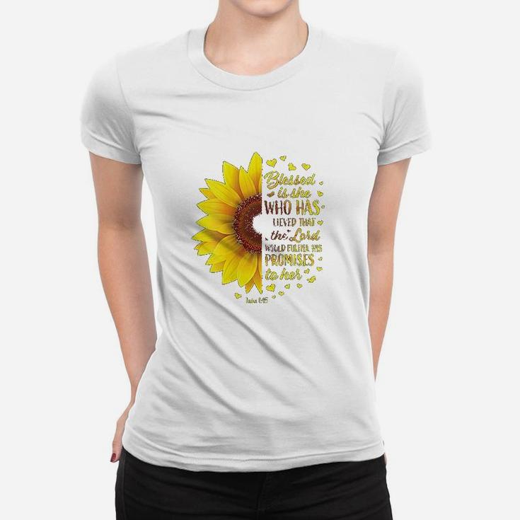 Blessed Christian Verse Religious Gift Women Sunflower Women T-shirt