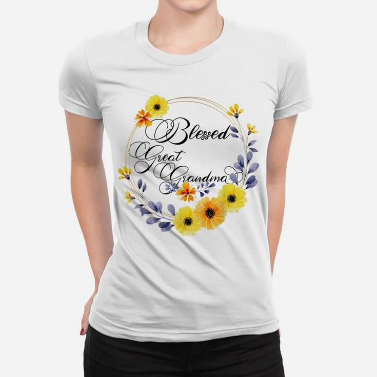 Blessed Great Grandma Shirt For Women Beautiful Flower Women T-shirt
