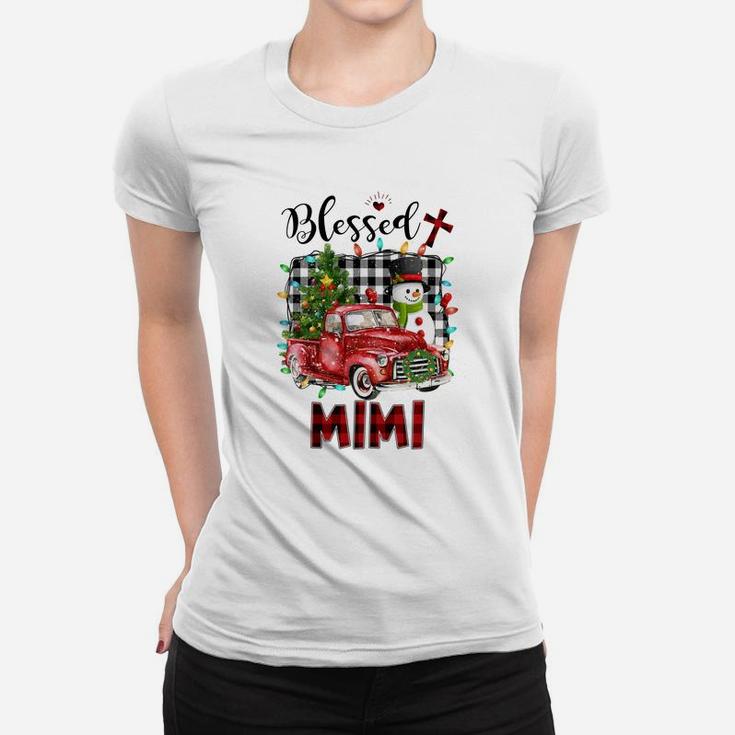 Blessed Mimi Christmas Snowman - Grandma Gift Sweatshirt Women T-shirt