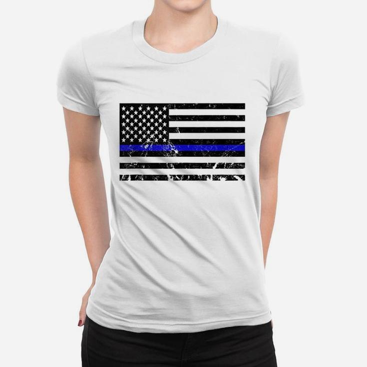 Blue Lives Matter Usa Flag Women T-shirt